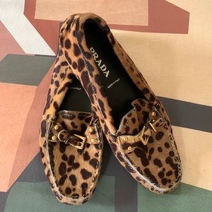 PRADA leopard print driving shoes